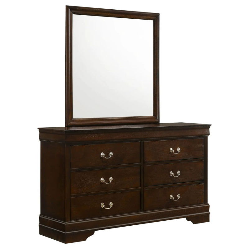 Louis Philippe 6-drawer Dresser with Mirror Cappuccino by Unique Piece Furniture
