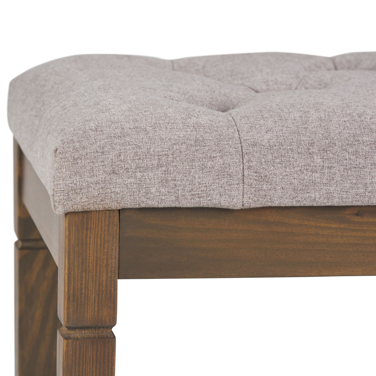 Upholstered Tufted Ottoman Bench with Solid Wood Base - Multiple Colors, photo 12 of 26