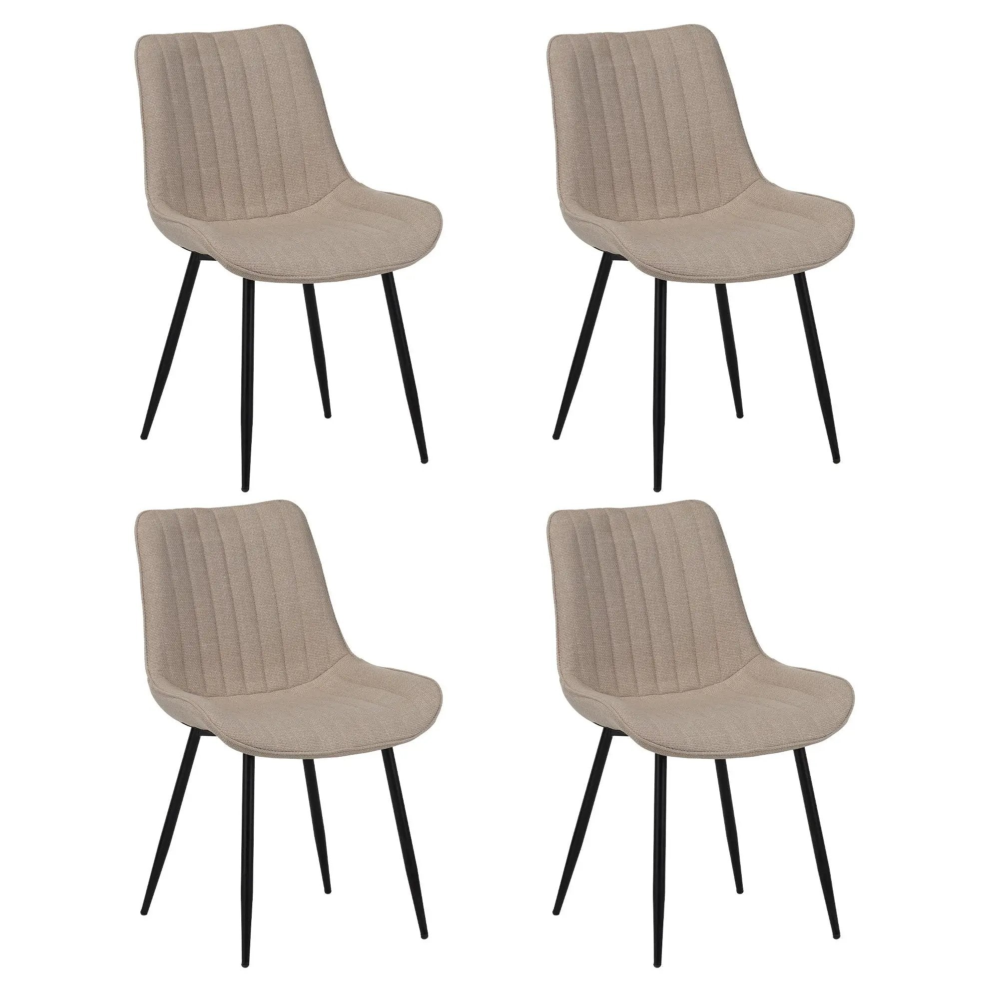 Dining Chair Set With Padded Backrests (Set of 4) - Beige by Unique Piece Furniture