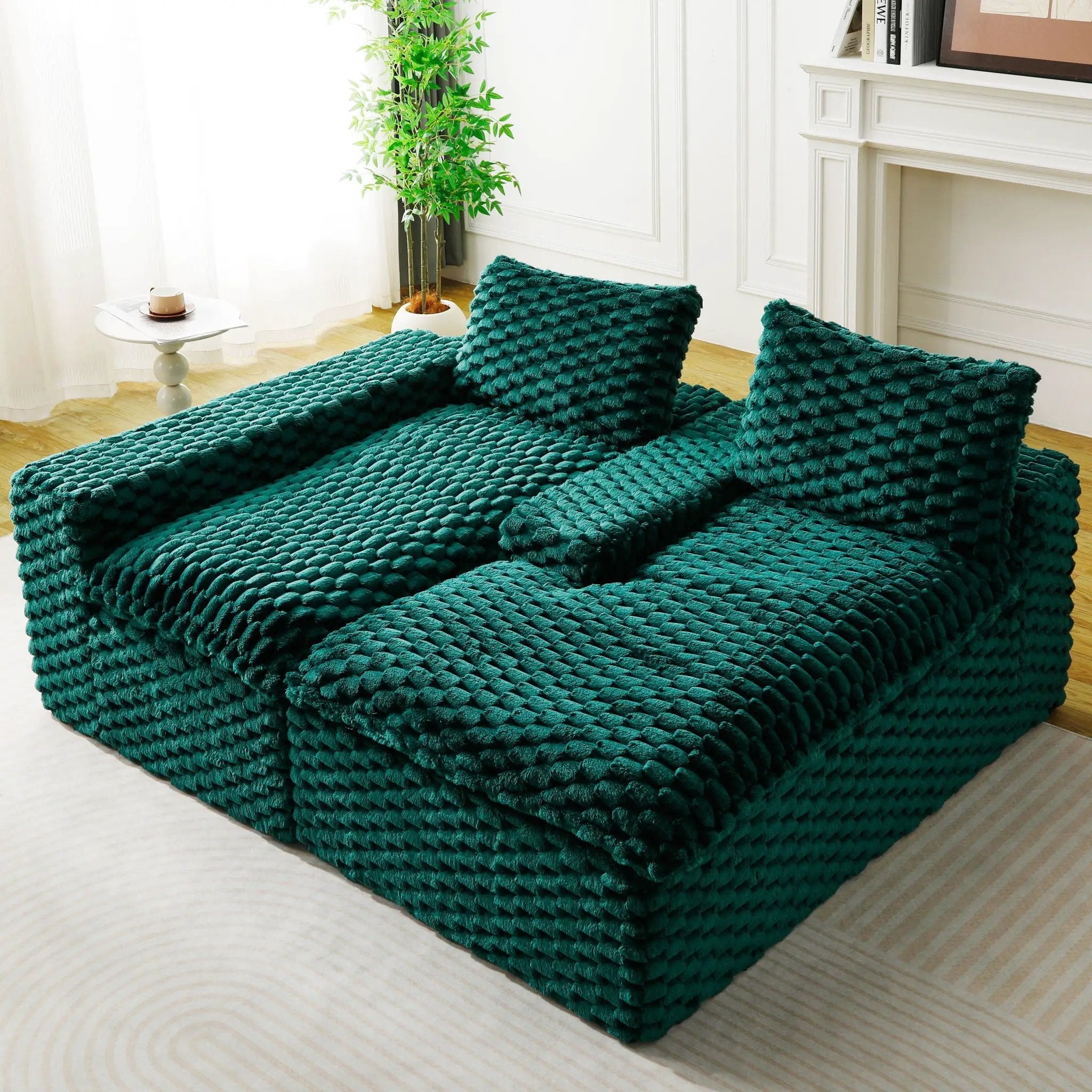 Modular Sofa, Convertible Twin Seat With Chaise Lounge by HouseOfZazla
