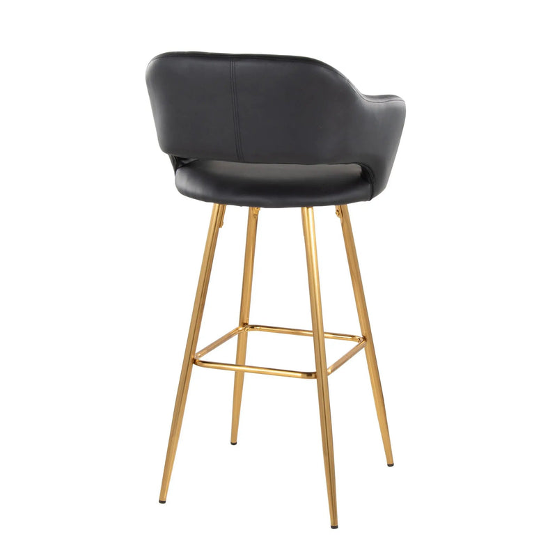 Margarite - Contemporary Fixed Height Barstool With Footrest (Set of 2) With Square by Unique Piece Furniture