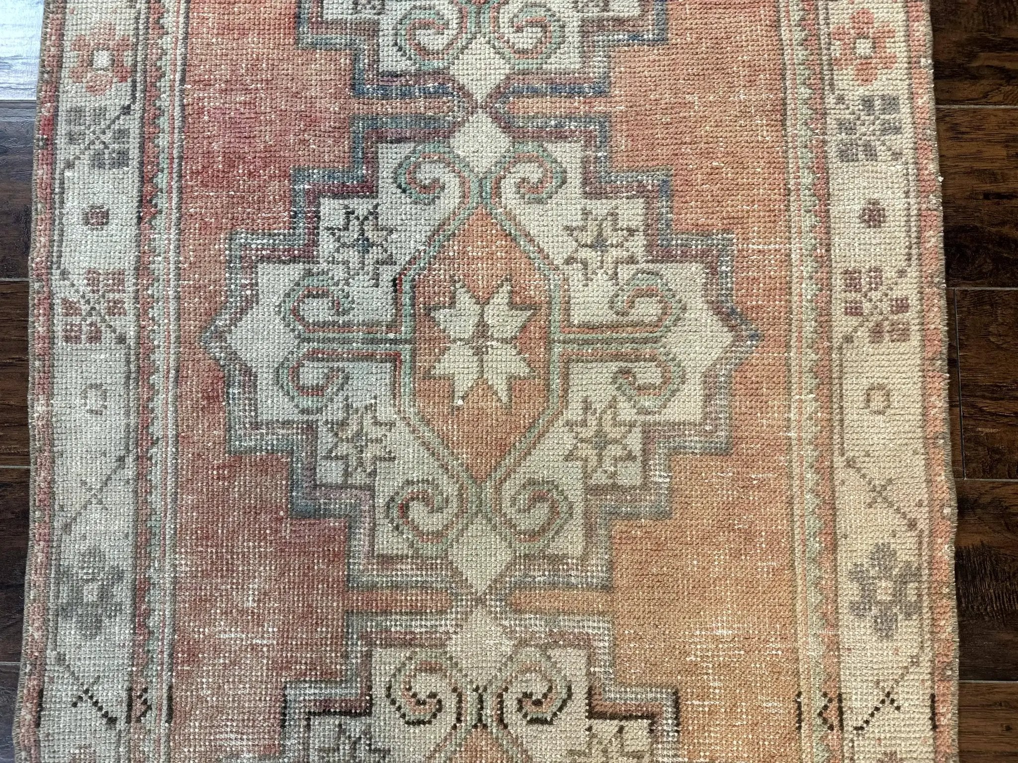 Antique Turkish Runner Rug 3 x 9.6, Farmhouse Rug, Geometric Runner, Handmade, Vintage Rug for Modern Home by Jewel Rugs