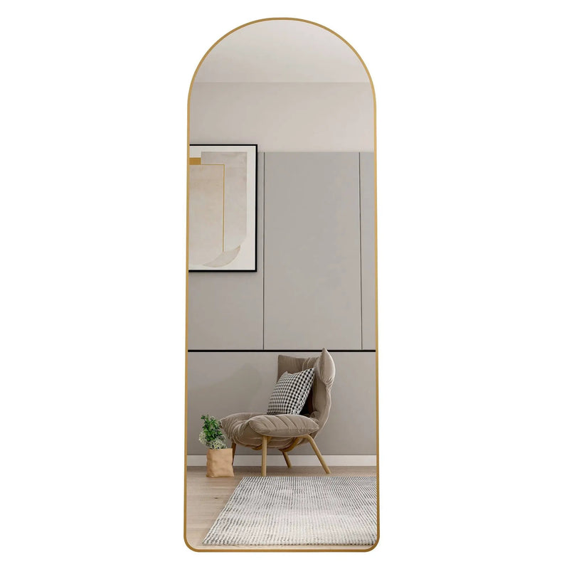 The 4th Generation Floor Mounted Full Length Mirror with Gold Frame by HouseOfZazla