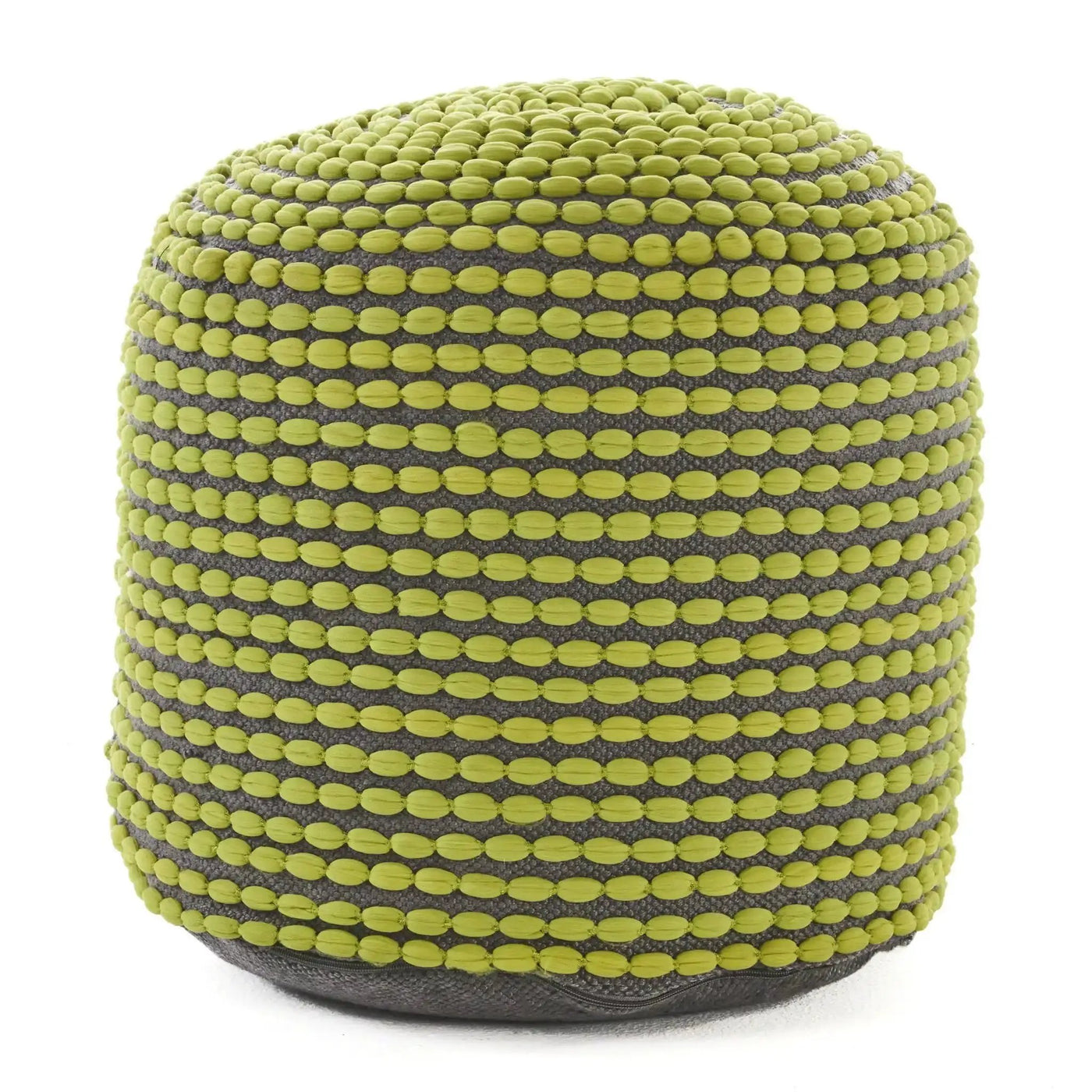 River Handcrafted Cylindrical Pouf in Water Resistant Fabric by HouseOfZazla