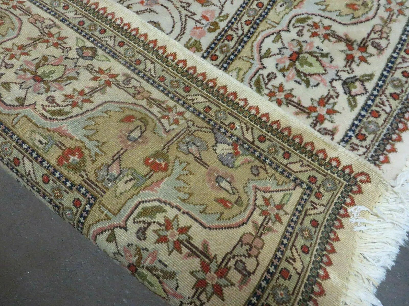 Vintage Persian Tabriz Rug 9x12, Tabatabaie Rug 9x12 Carpet, Handmade Hand Knotted Wool Area Rug, Tomato Red Beige, Medallion Rug, Floral by Jewel Rugs