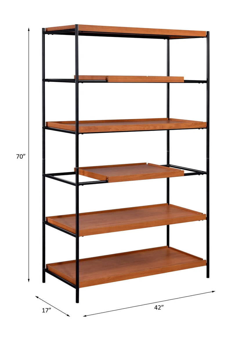 Oaken - Bookshelf - Honey Oak & Black by Unique Piece Furniture