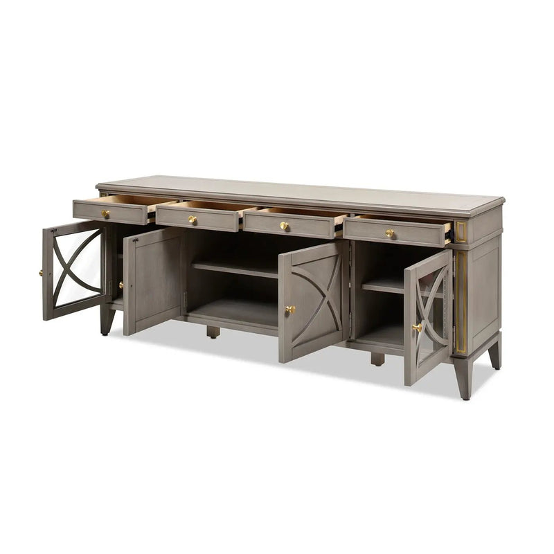 Dauphin - TV Stand Storage Display Console Table - Gray Cashmere by HouseOfZazla