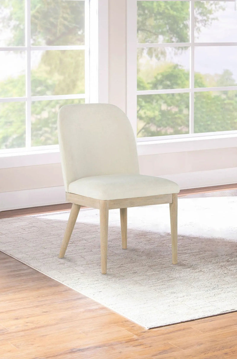 Solano Upholstered Dining Side Chair Beige (Set of 2) by Unique Piece Furniture
