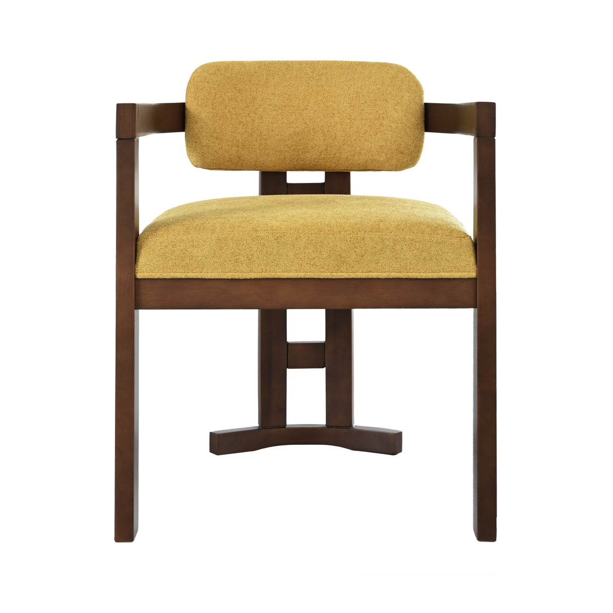 Indoor Upholstered Wood Dining Chair Set of 2 - Yellow Walnut, photo 9 of 10
