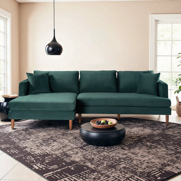 Blake L-Shaped Dark Sectional Sofa