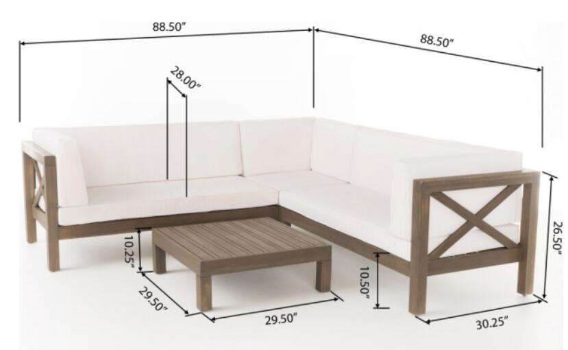 Brava X-Back 4-Piece White Outdoor Sofa Set by HouseOfZazla
