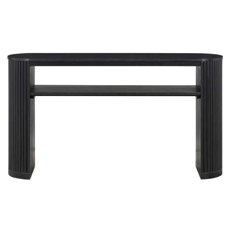 Console Table With Fluted Legs, Open Shelf by HouseOfZazla