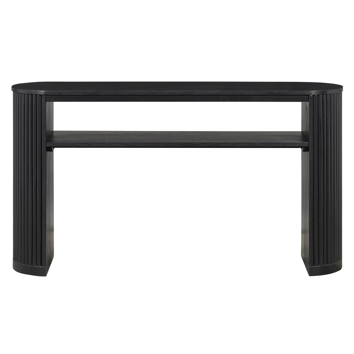 Console Table With Fluted Legs and Open Shelf - Available in Black, Light Brown, Dark Brown, photo 7 of 19