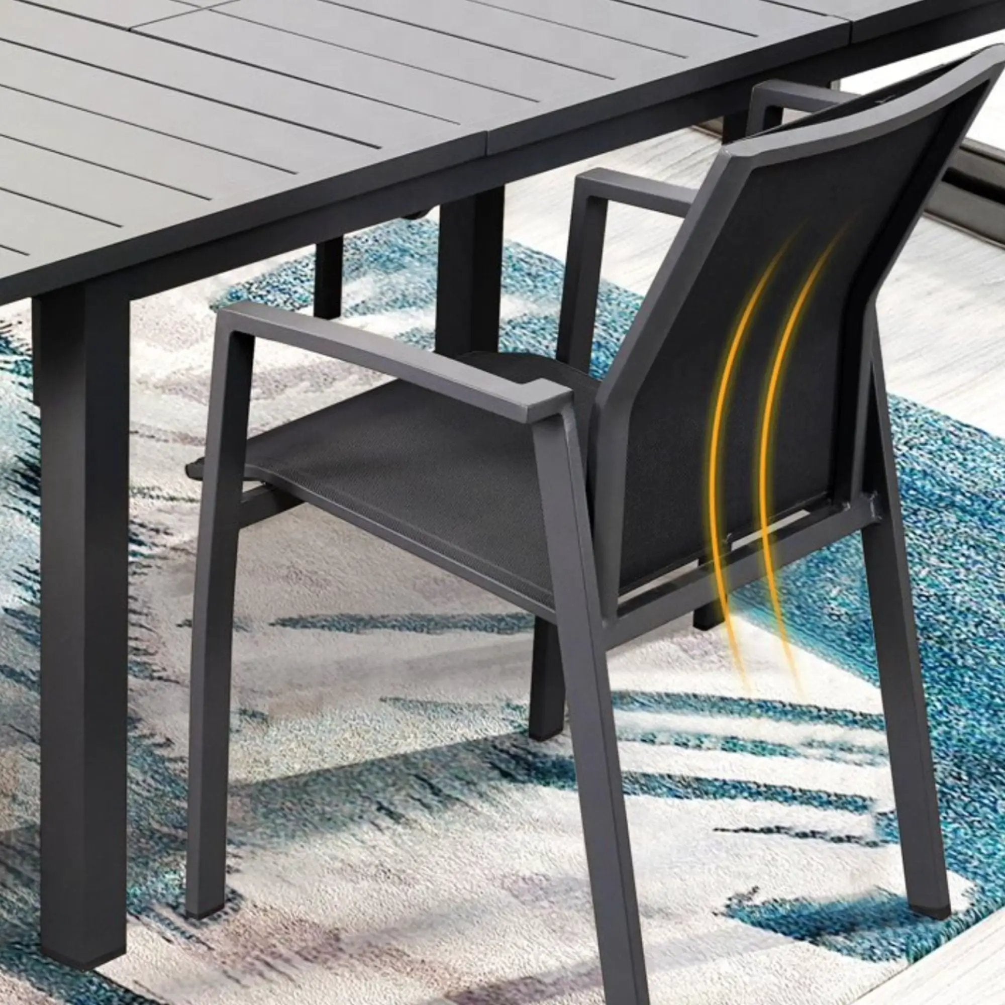 Patio Stackable Dining Chairs (Set of 4)