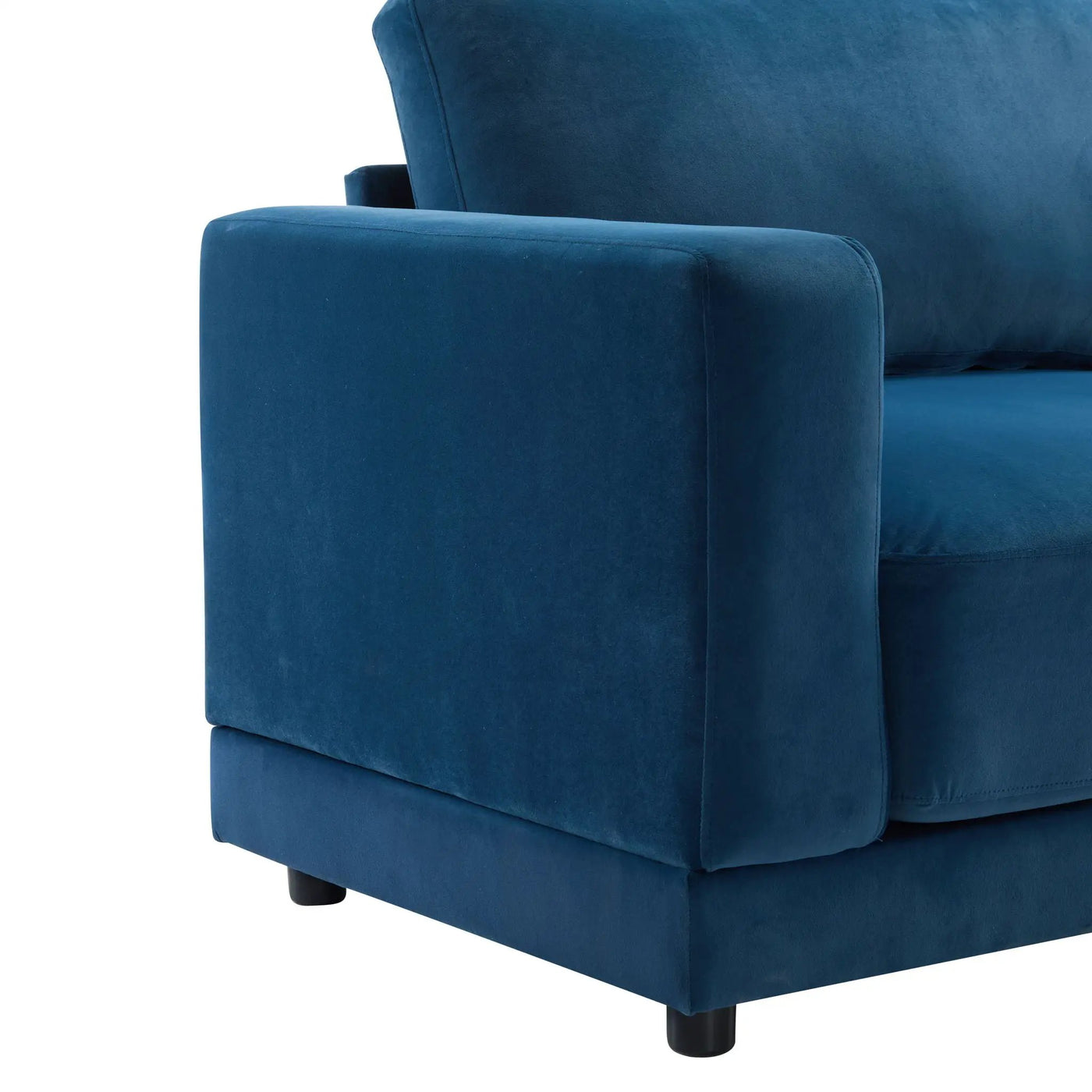 Modern Square Arm Sofa With Soft Fabric Upholstery, Deep Cushions by HouseOfZazla