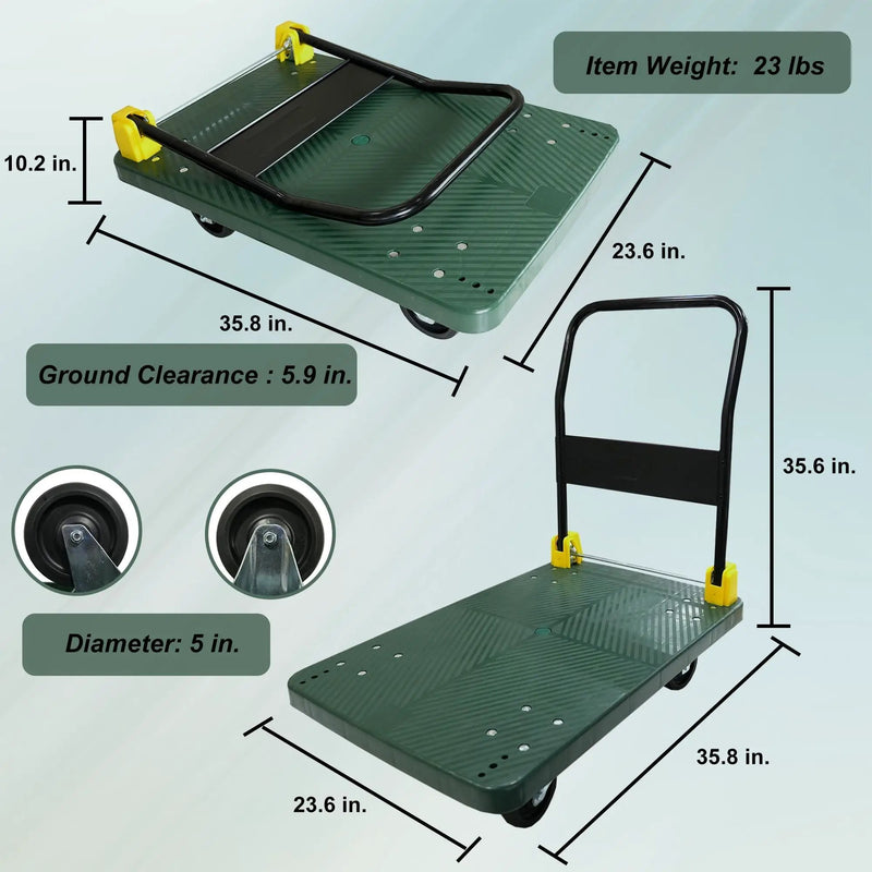 Foldable Platform Push Hand Truck Cart by HouseOfZazla