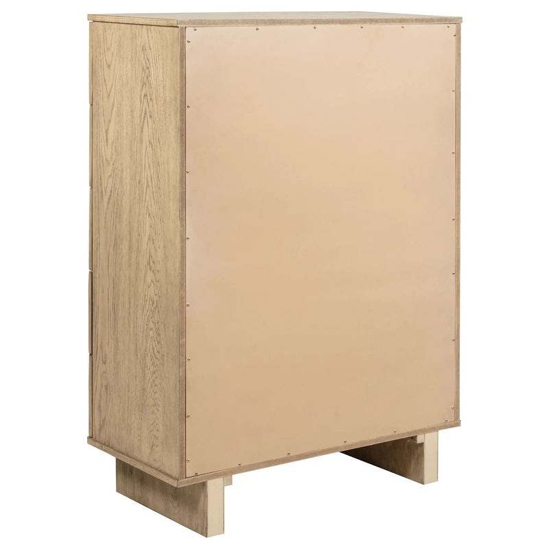 Kailani 5-drawer Bedroom Chest of Drawers Beige Oak by Unique Piece Furniture