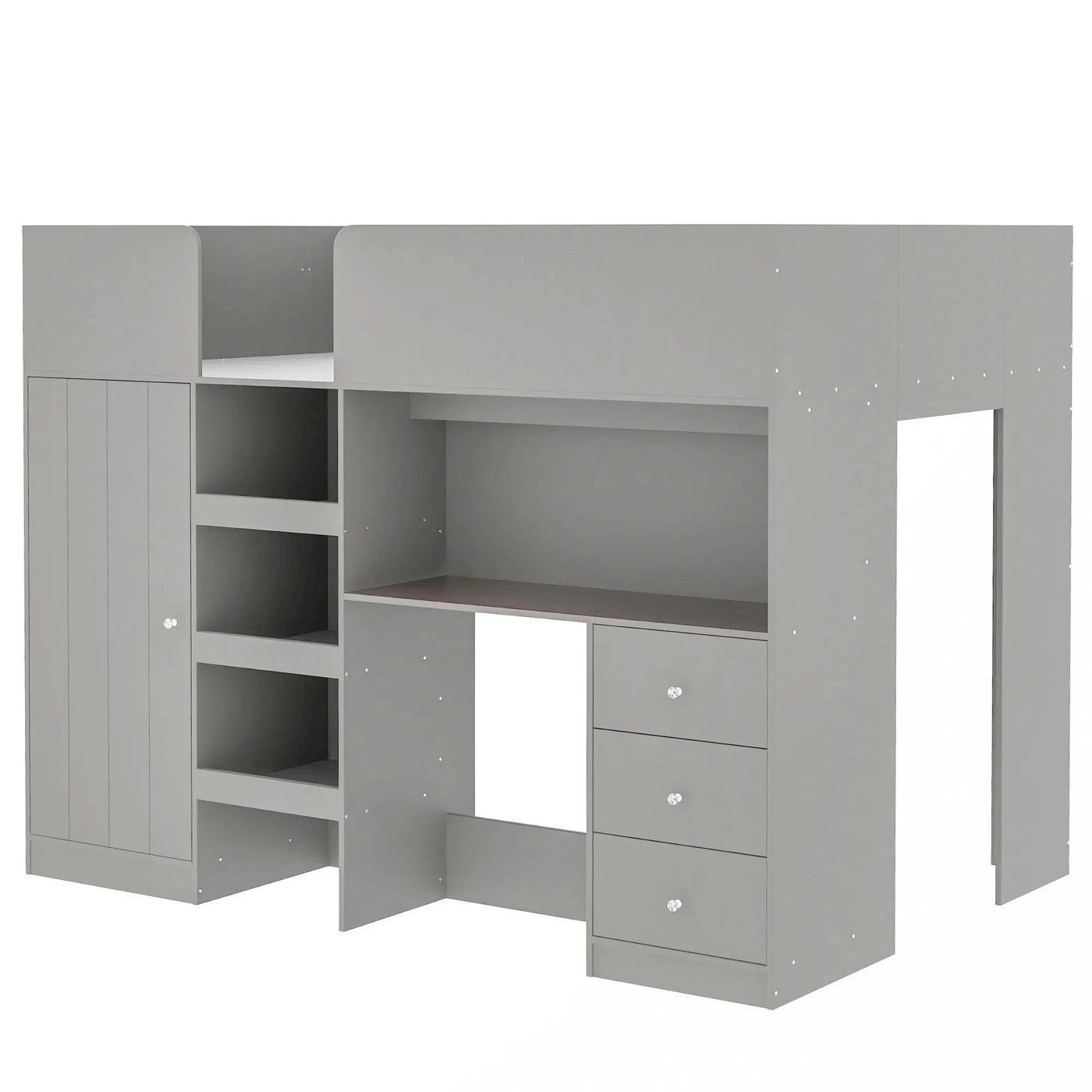 Loft Bed With Built In Wardrobe, Desk, Shelves, And Drawers by HouseOfZazla