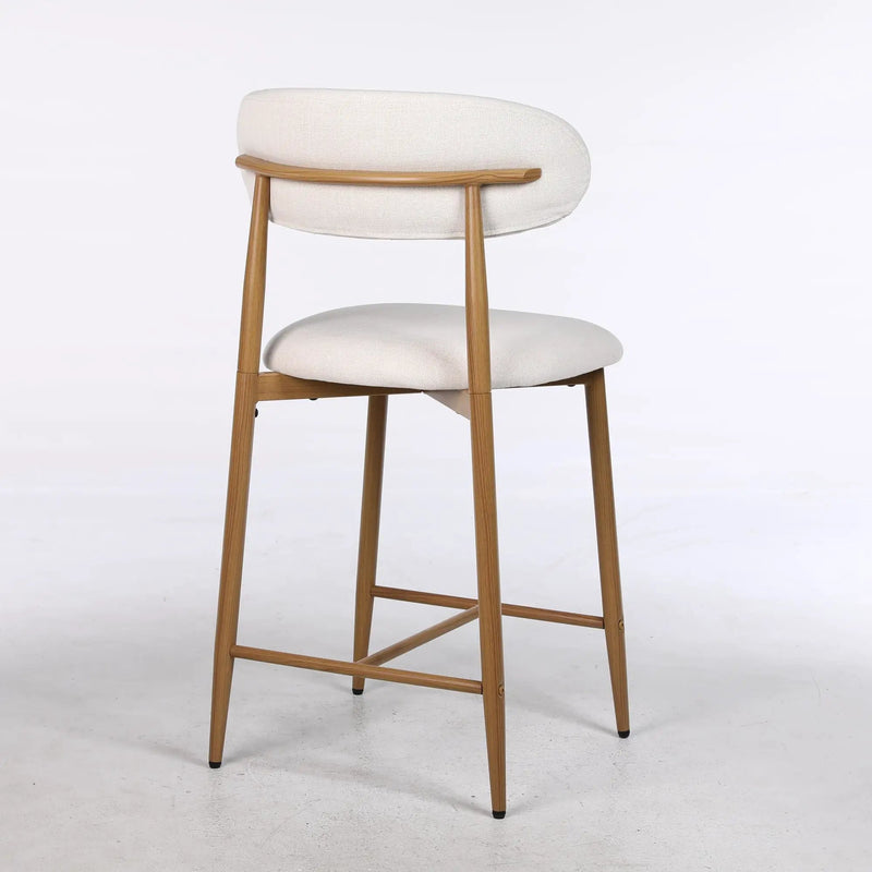 Upholstered Counter Height Bar Stools For Kitchen Island (Set of 2) - Beige by HouseOfZazla