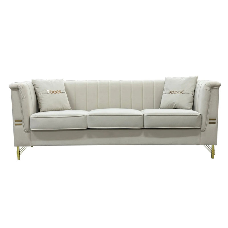 Modern Velvet Upholstered Sofa Set of 2 by HouseOfZazla
