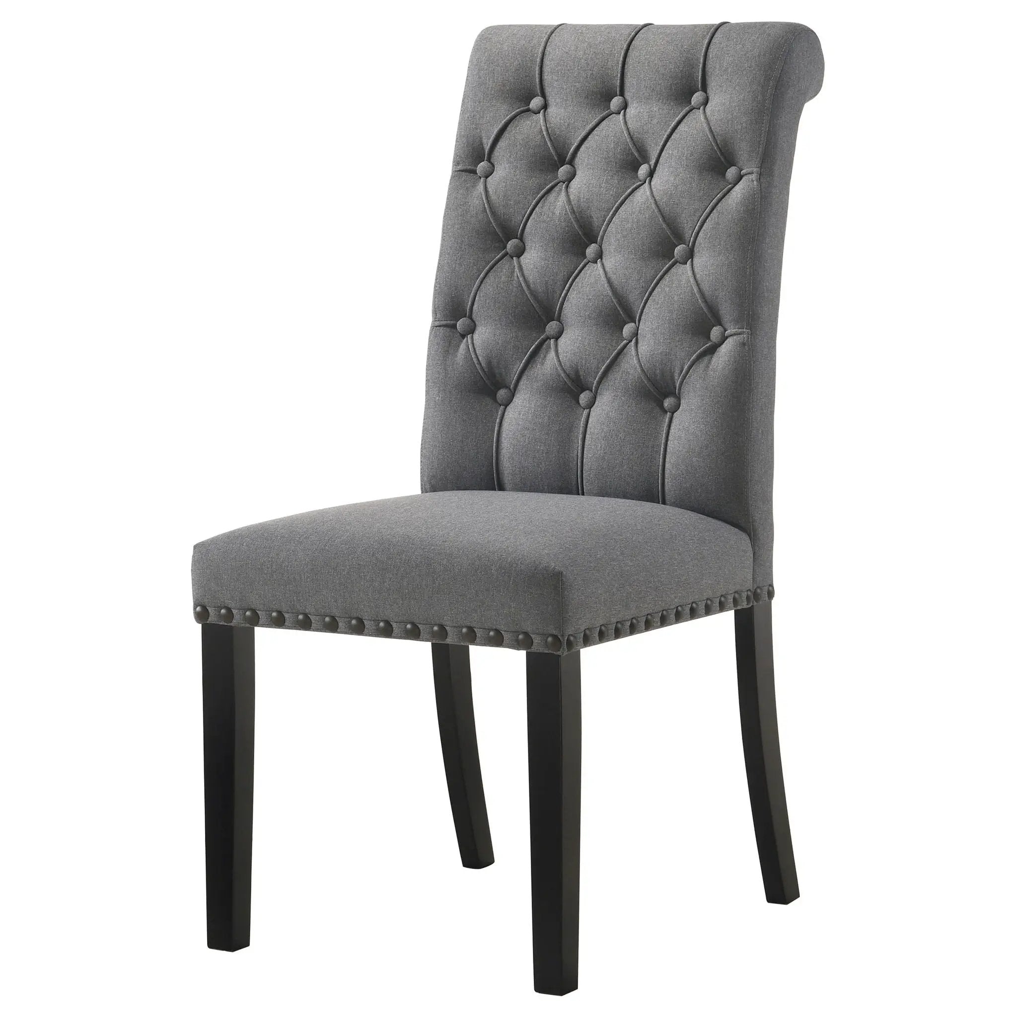Alana Fabric Upholstered Dining Side Chair Grey (Set of 2) by Unique Piece Furniture