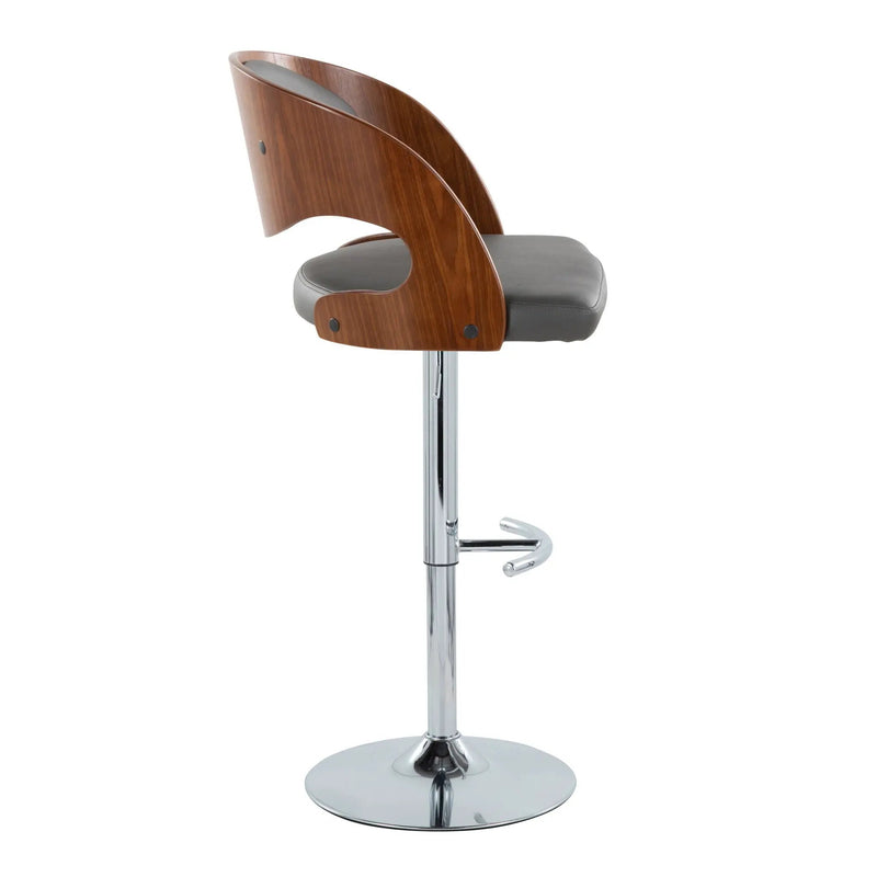 Pino - Mid Century Modern Adjustable Barstool & Swivel With Rounded T Footrest (Set of 2) by Unique Piece Furniture