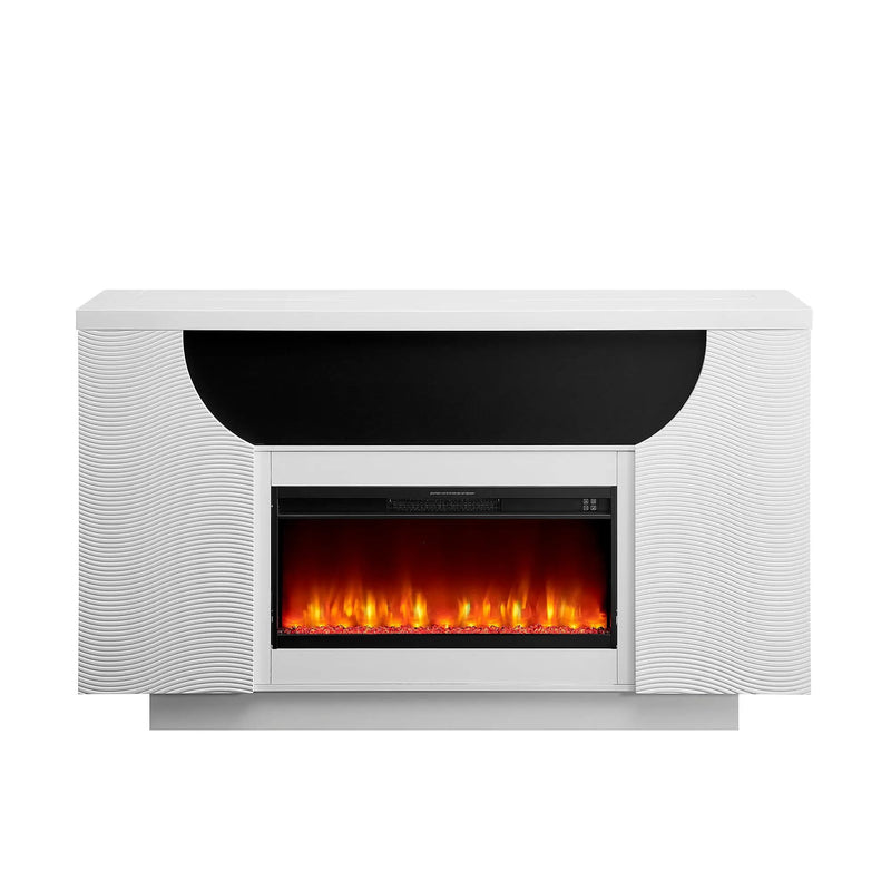 Aurora - Fireplace TV Lift With Adjustable Temperature And LED Colors - White by HouseOfZazla