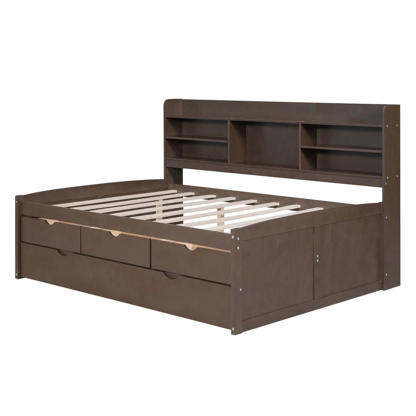 Captain Bed With Built In Bookshelves, 3 Storage Drawers, And Trundle by HouseOfZazla