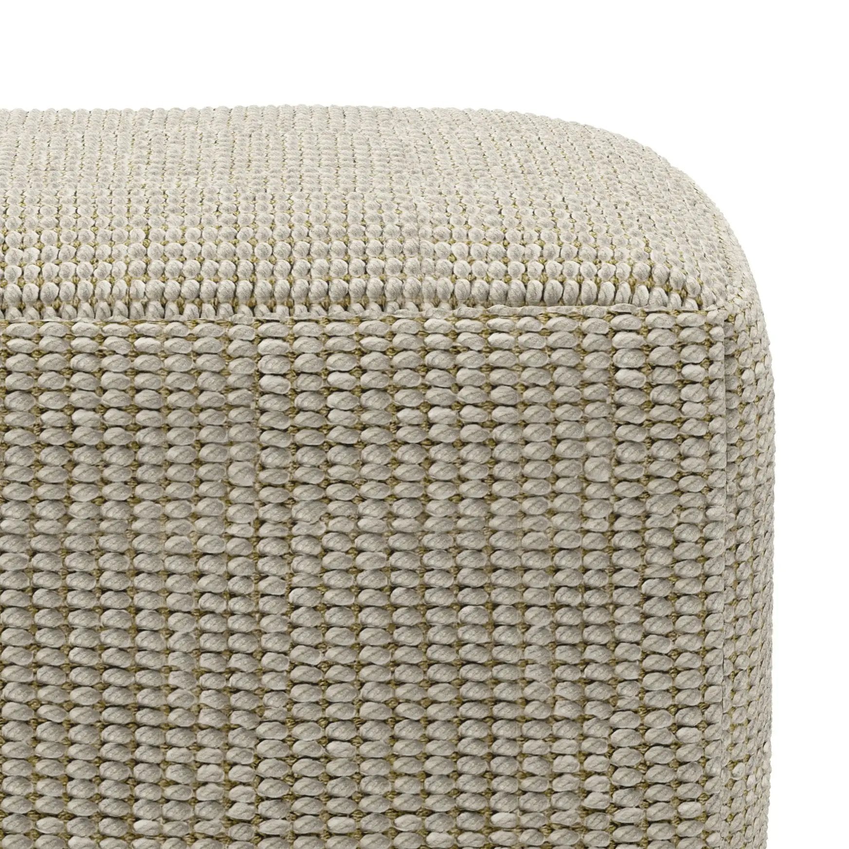 Zelma - Square Woven Outdoor / Indoor Pouf - Cream / Natural by Unique Piece Furniture