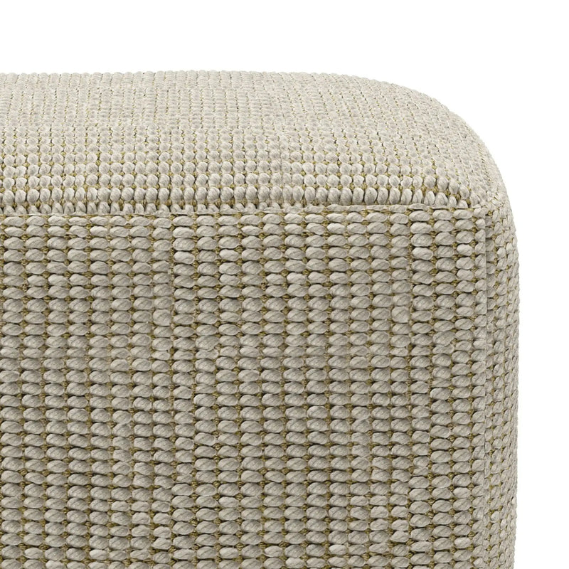 Zelma - Square Woven Outdoor / Indoor Pouf - Cream / Natural by HouseOfZazla