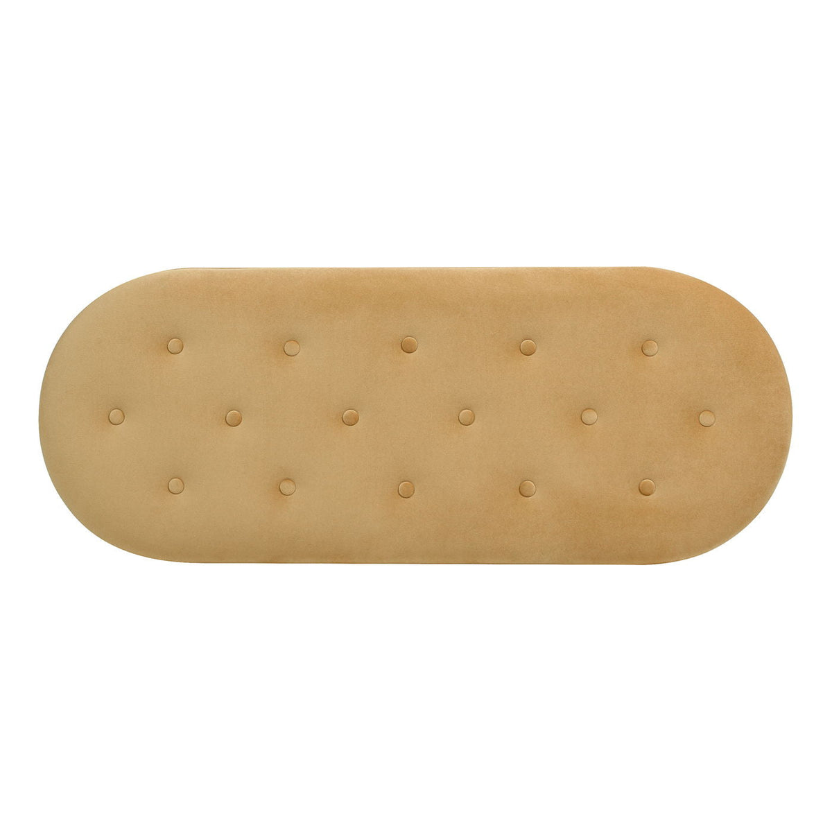 Oval Tufted Storage Bench with Bullion Fringe - Yellow, Dark Green or Orange, photo 14 of 30