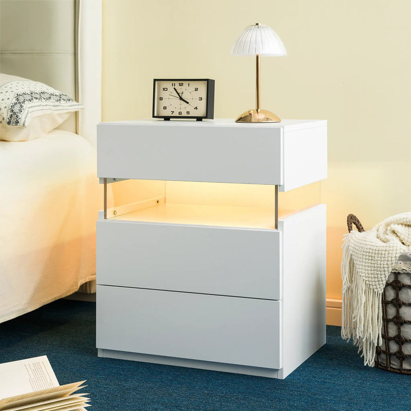 LED Nightstands with 3 Drawers by HouseOfZazla