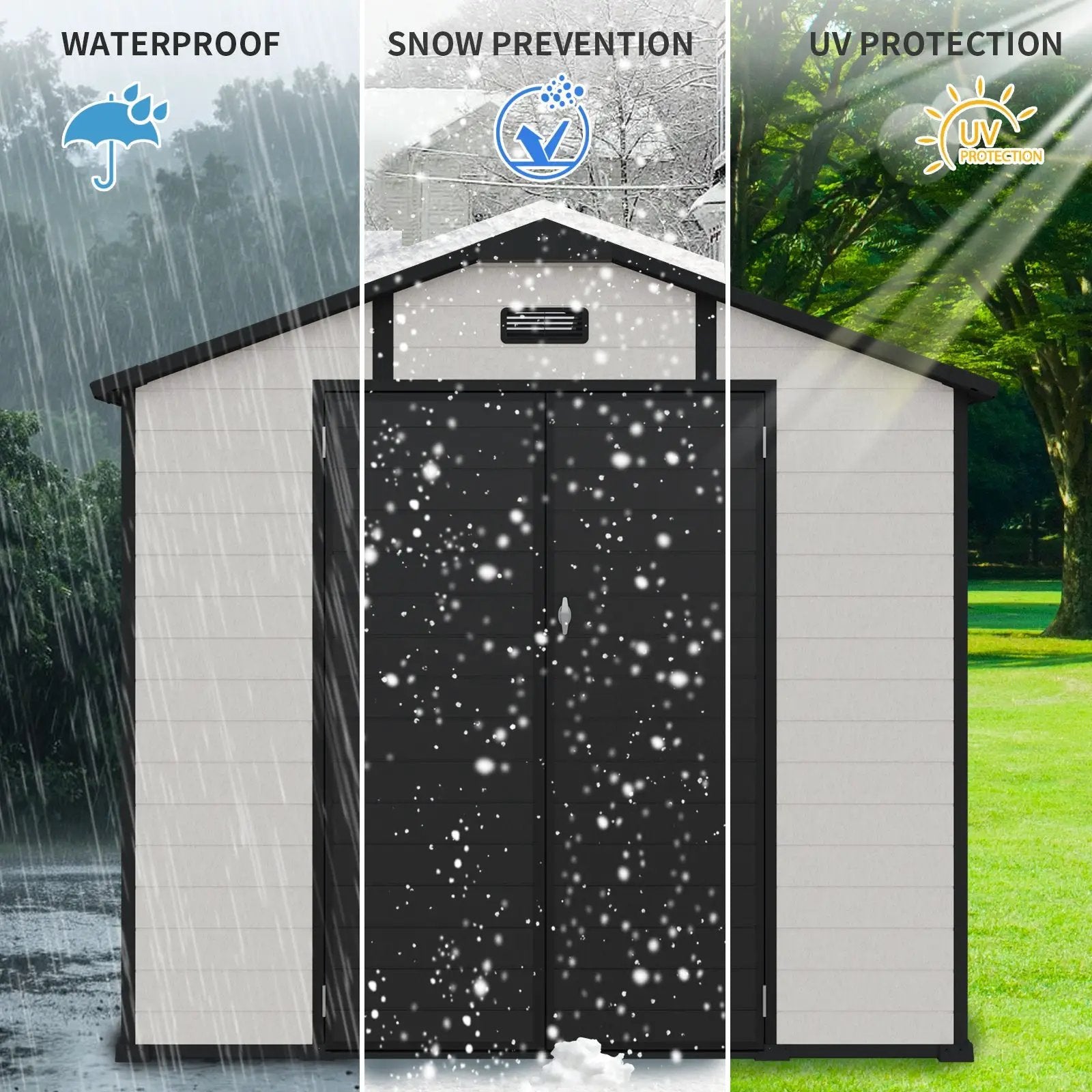 8x10 FT Plastic Outdoor Storage Shed by HouseOfZazla