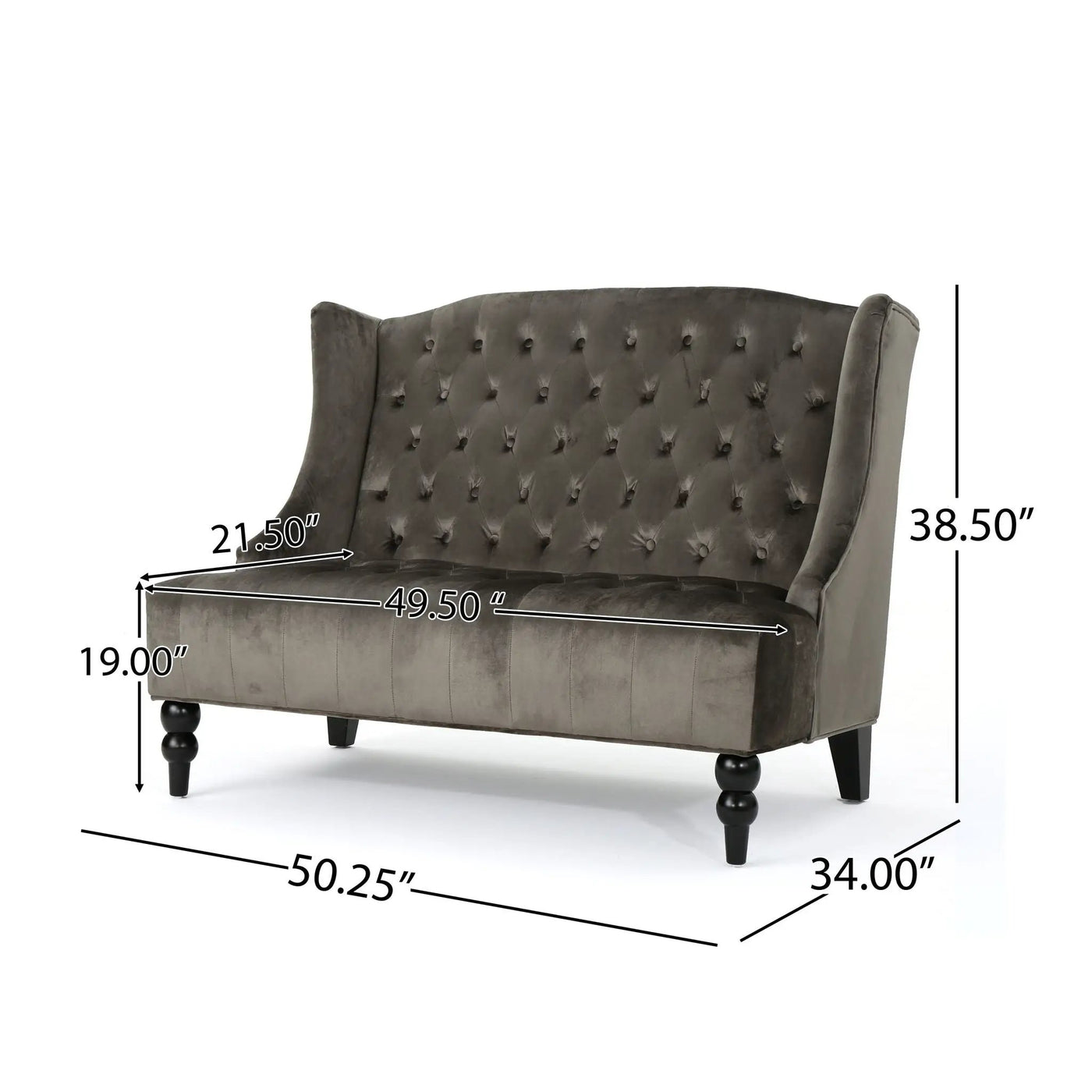 Nurturing Upholstered Loveseat With Wing Back And Diamond Tufting by HouseOfZazla