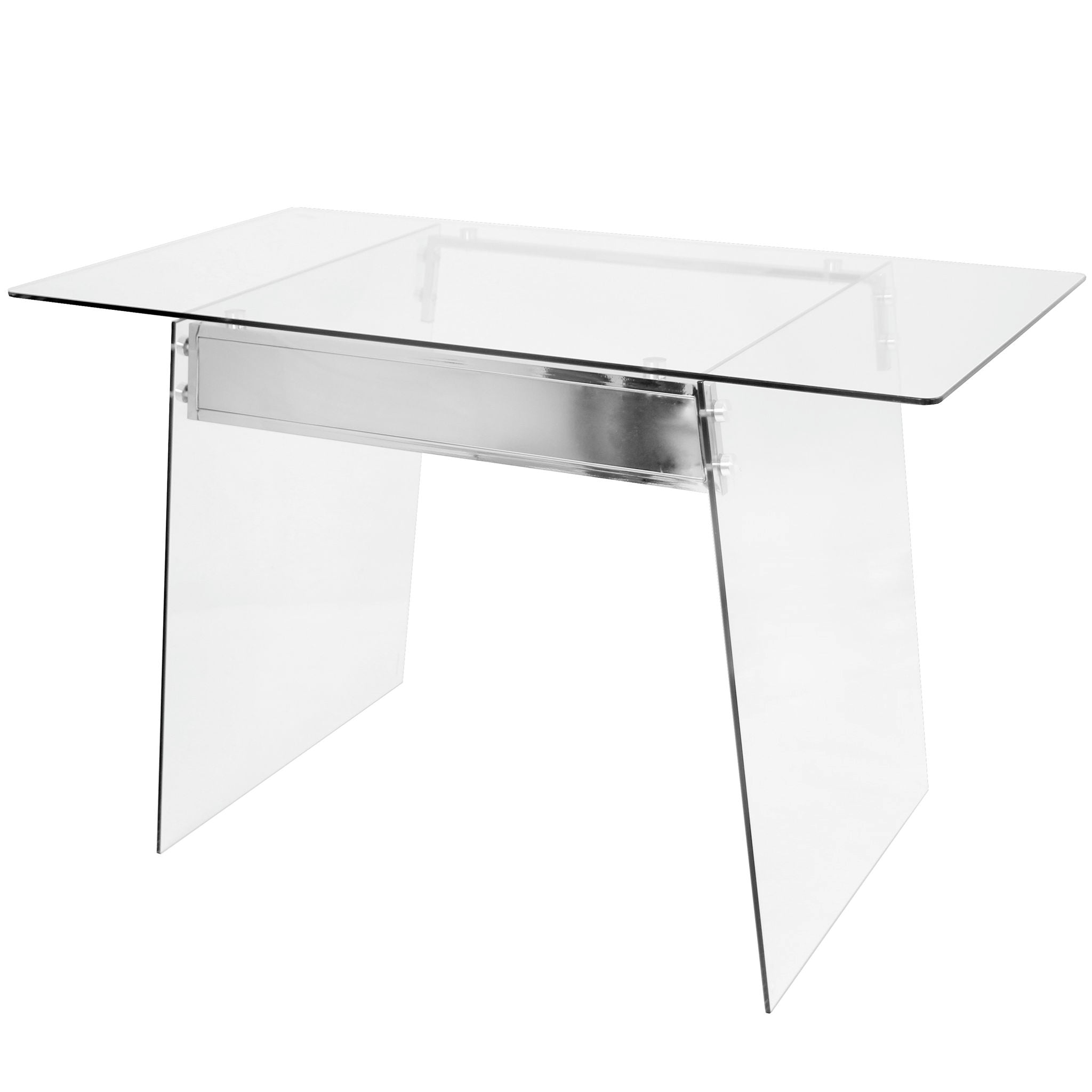 Glacier - Contemporary Desk - Clear / Chrome by HouseOfZazla