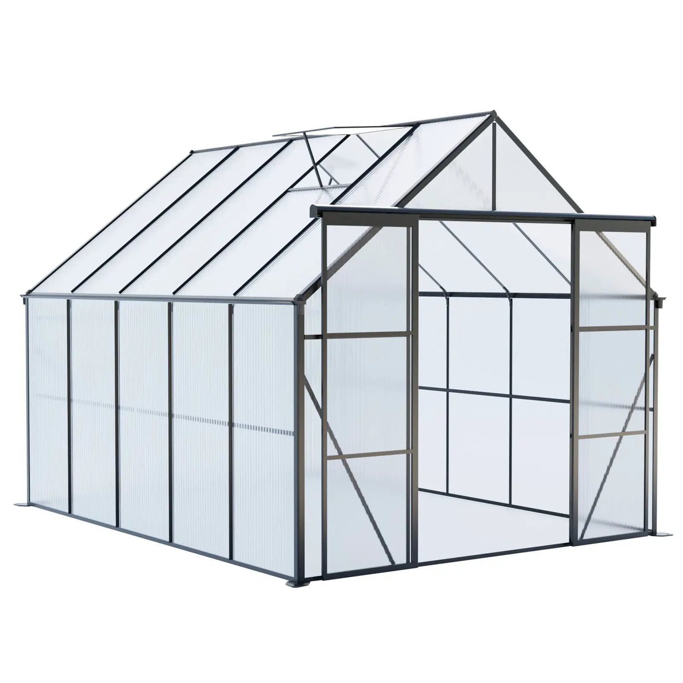 Double Door Polycarbonate house Raised Base And Anchor Aluminum Heavy Duty Walk In houses For Outdoor Backyard In All Season by HouseOfZazla