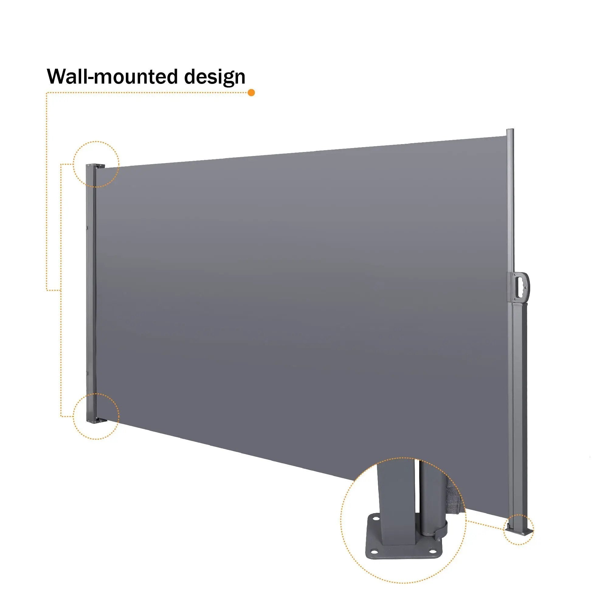 Retractable Side Screen Awning, Uv Resistant, Waterproof, Patio Privacy Screen For Garden, Balcony, Courtyard by HouseOfZazla