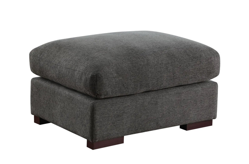 Tatman - Linen Blend Sectional With 2 Ottomans - Dark Gray by HouseOfZazla