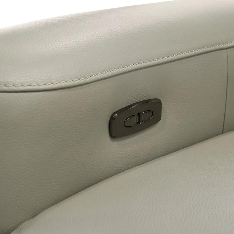 Jayke - Power Motion Sectional Sofa - Light Gray Top Grain Leather Match by Unique Piece Furniture