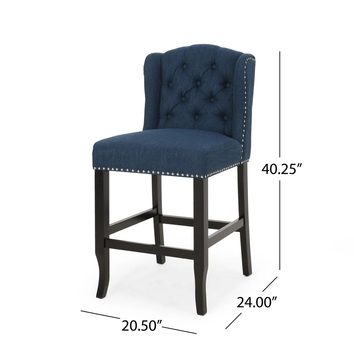 Vienna Fabric Tufted Counter Stool With Nailhead Accents (Set of 2) by HouseOfZazla