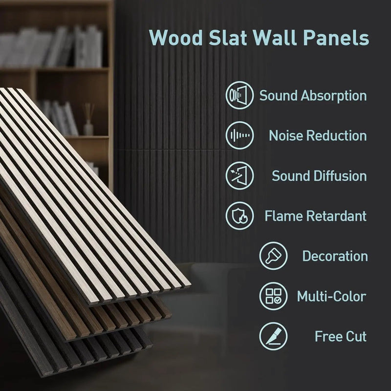 UMIACOUSTICS Wood Wall Panels, 2 PCS Diffusion Panels, 47.2" x 15.7" Sound Proof Panels for Home Office Cinema (Ebony) by Selzalot