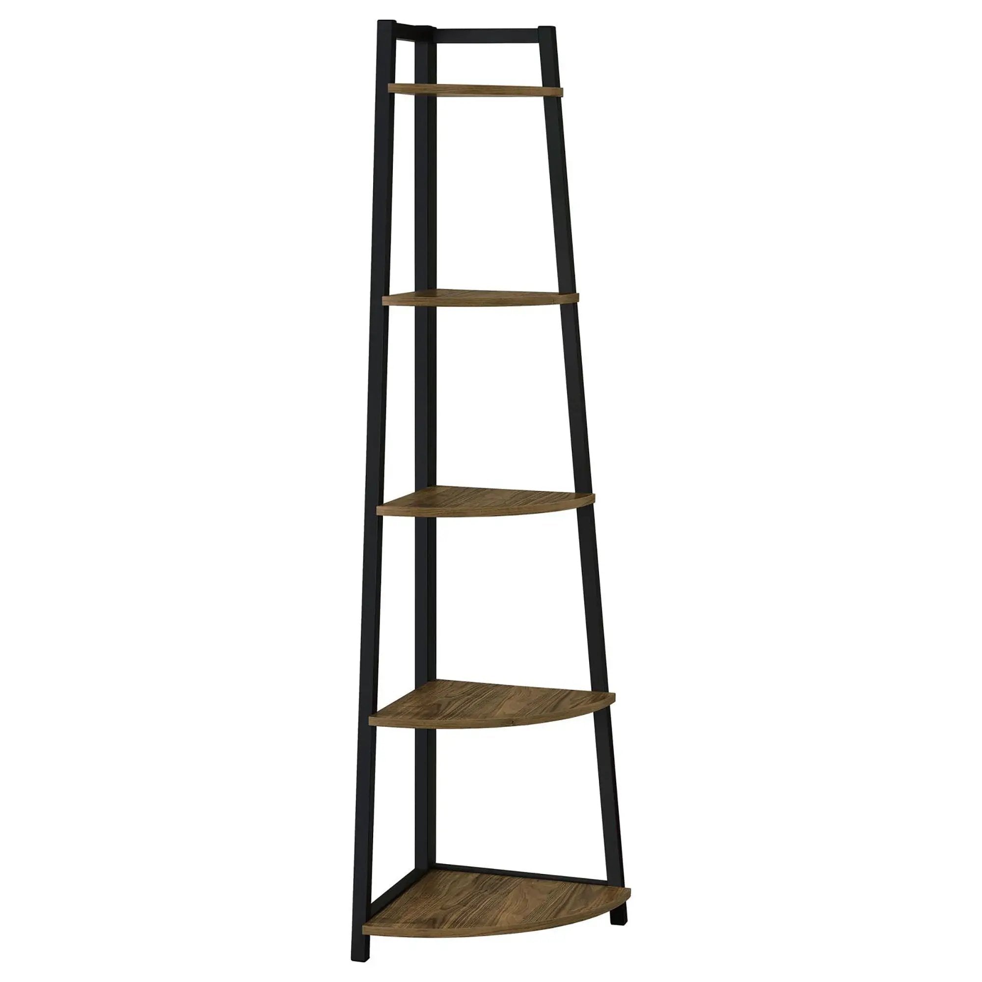 5 Tier Corner Bookcase - Brown by HouseOfZazla