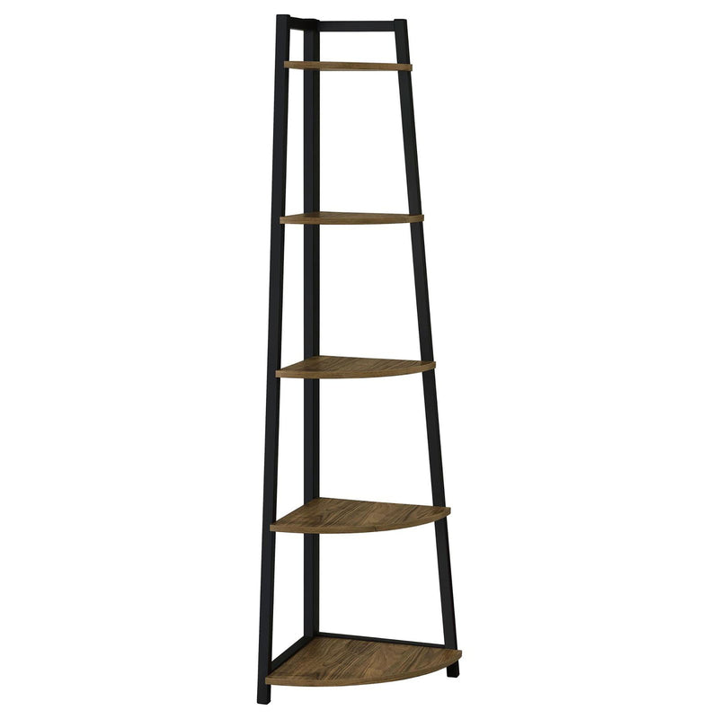 5 Tier Corner Bookcase - Brown by HouseOfZazla