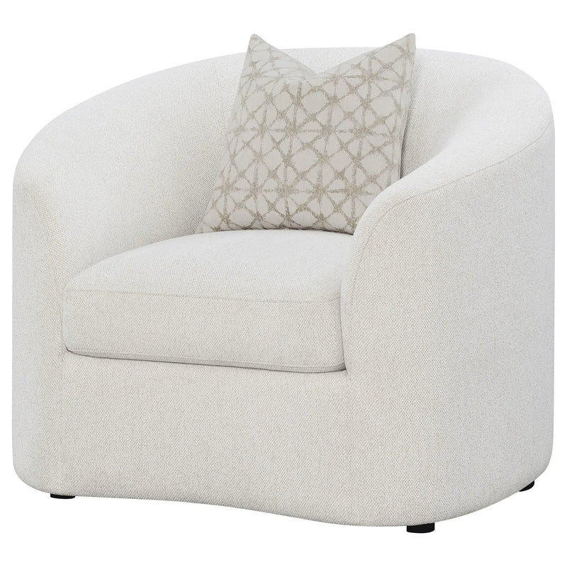 Rainn Boucle Upholstered Sloped Arm Accent Chair Latte by Unique Piece Furniture