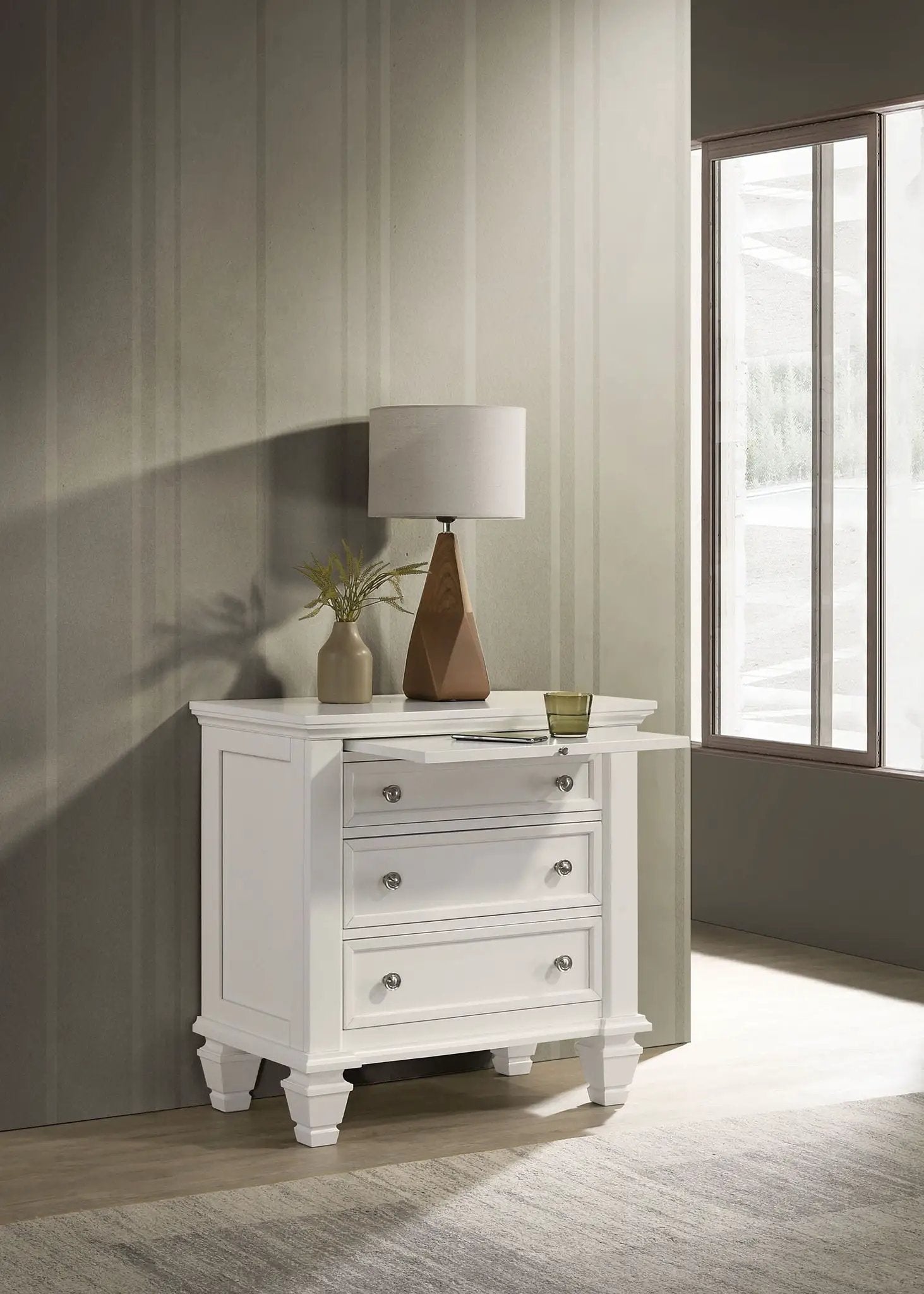 Sandy Beach 3-drawer Nightstand Cream White by Unique Piece Furniture
