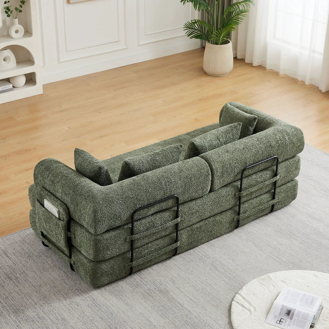 Convertible Sleeper Sofa Bed With Cylindrical Pillow by HouseOfZazla