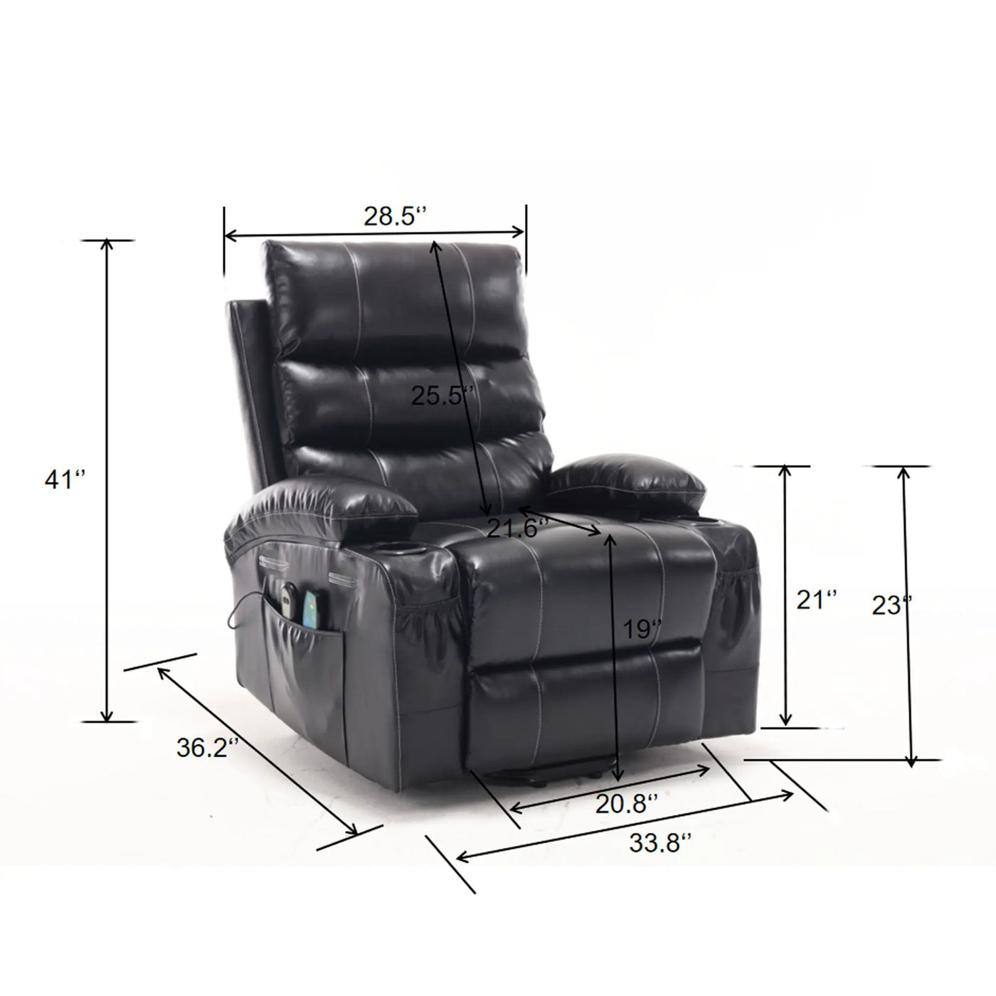 Large Electric Power Lift Recliner Chair Sofa with Massage and Heat by HouseOfZazla