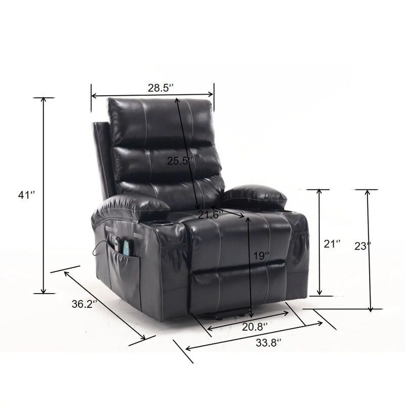 Large Electric Power Lift Recliner Chair Sofa with Massage and Heat by HouseOfZazla