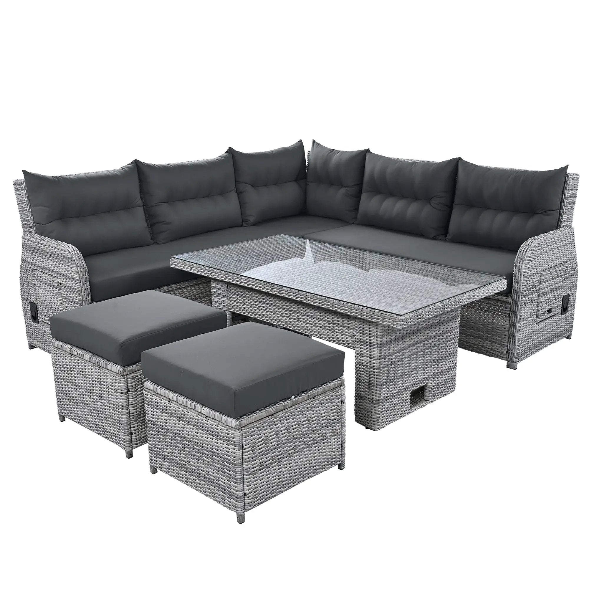 Outdoor Furniture Set Patio Rattan with Recliners and Tables by HouseOfZazla
