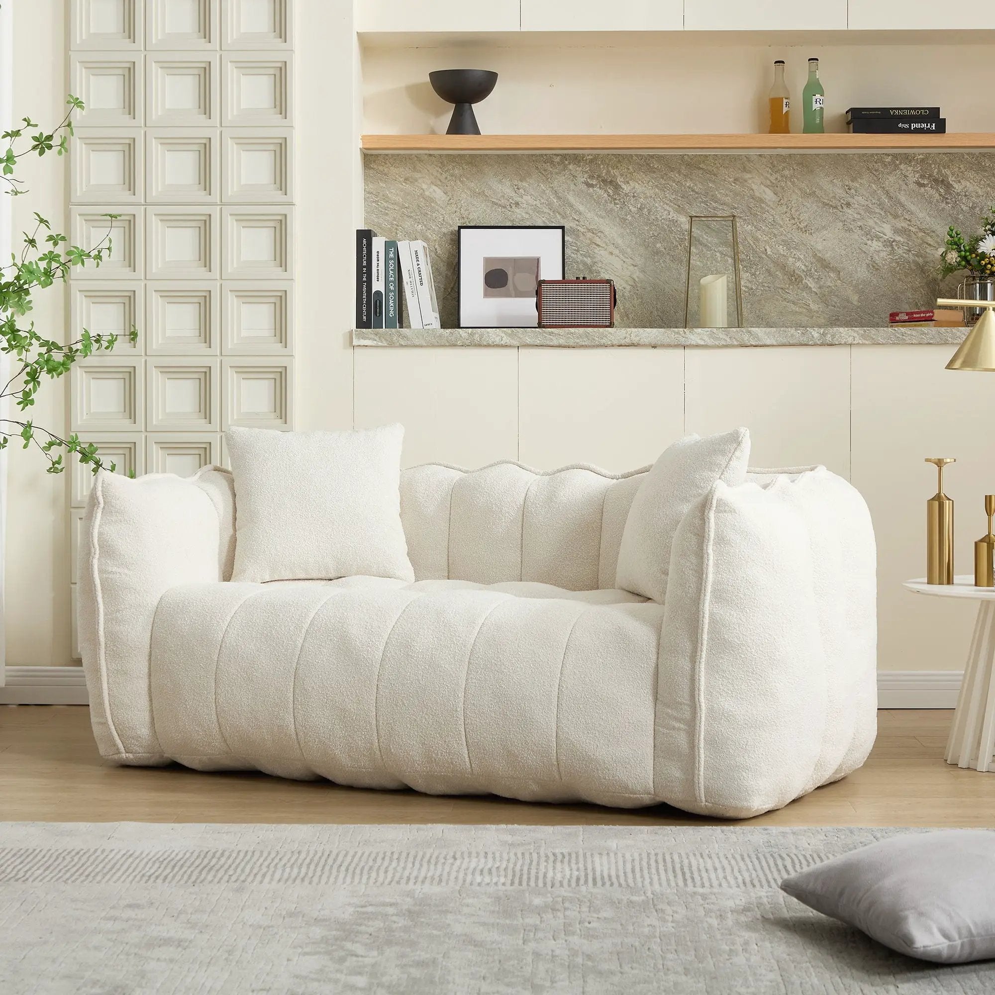 Cozy Beanbag Chair With High Resilience Foam Core For 2 by Unique Piece Furniture